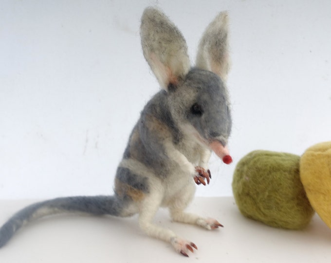 Needle Felt Australian Animal Bilby Soft Sculpture Posable Etsy