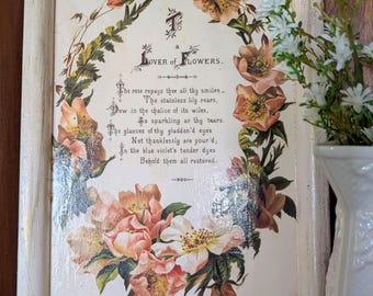 Vintage 1950s Upcycled Pink Floral Tray