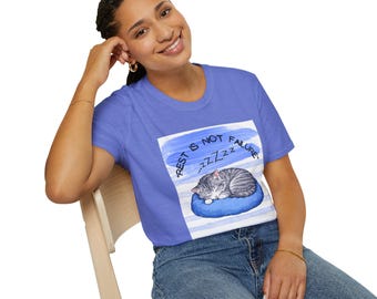 Rest Is Not Failure | Sleeping Cat on Pillow T-Shirt | Cat Tee