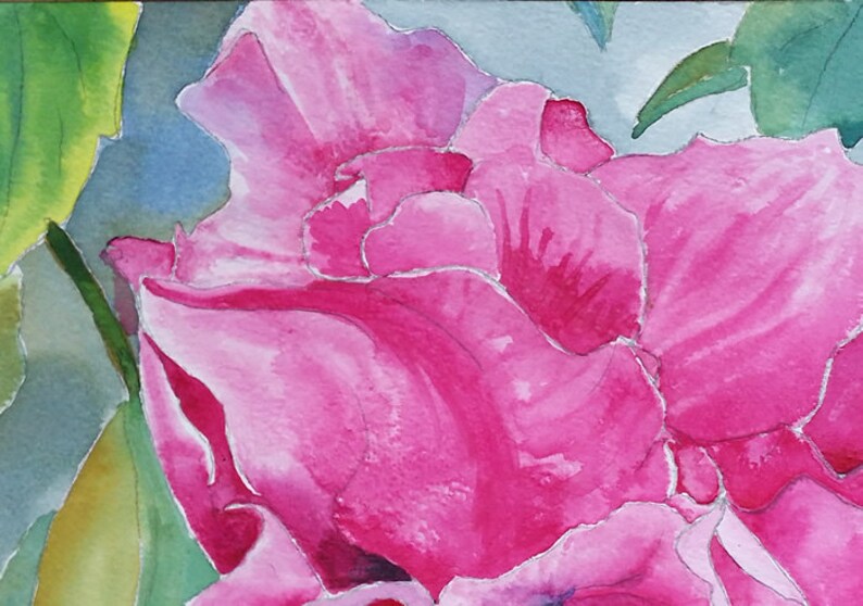 Hibiscus Flower Original watercolor free shipping image 1