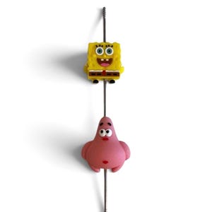 Silicone/PVC Focal Bead, SpongeBob, Patrick, 3D