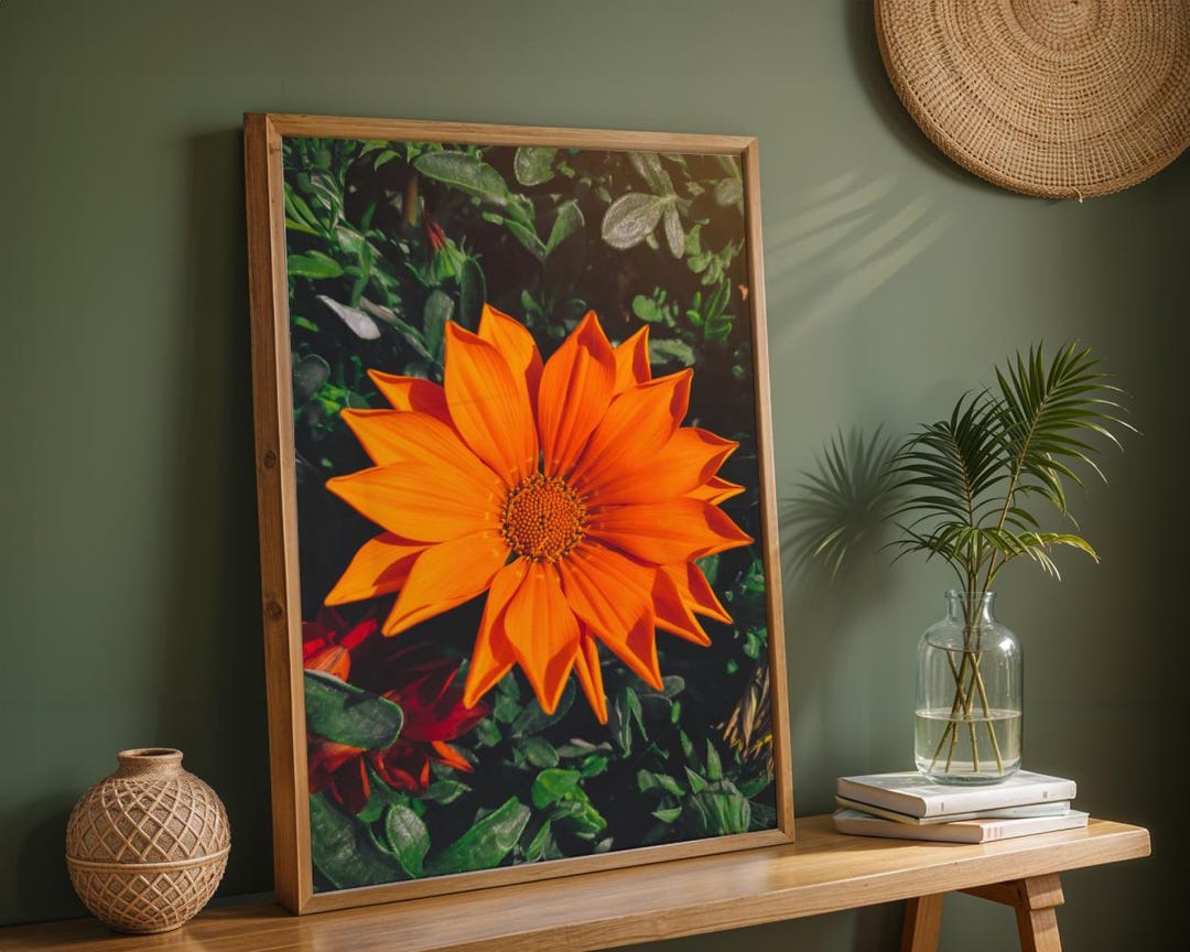 Orange Flower Wall Art, Modern Botanical Print (digital Download) - Etsy