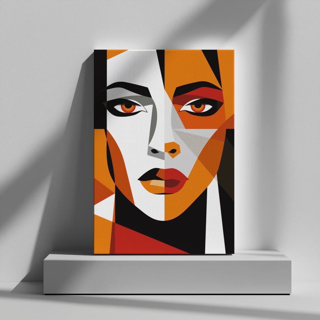 Abstract Female Face Wall Art Printable | Modern Geometric Woman ...