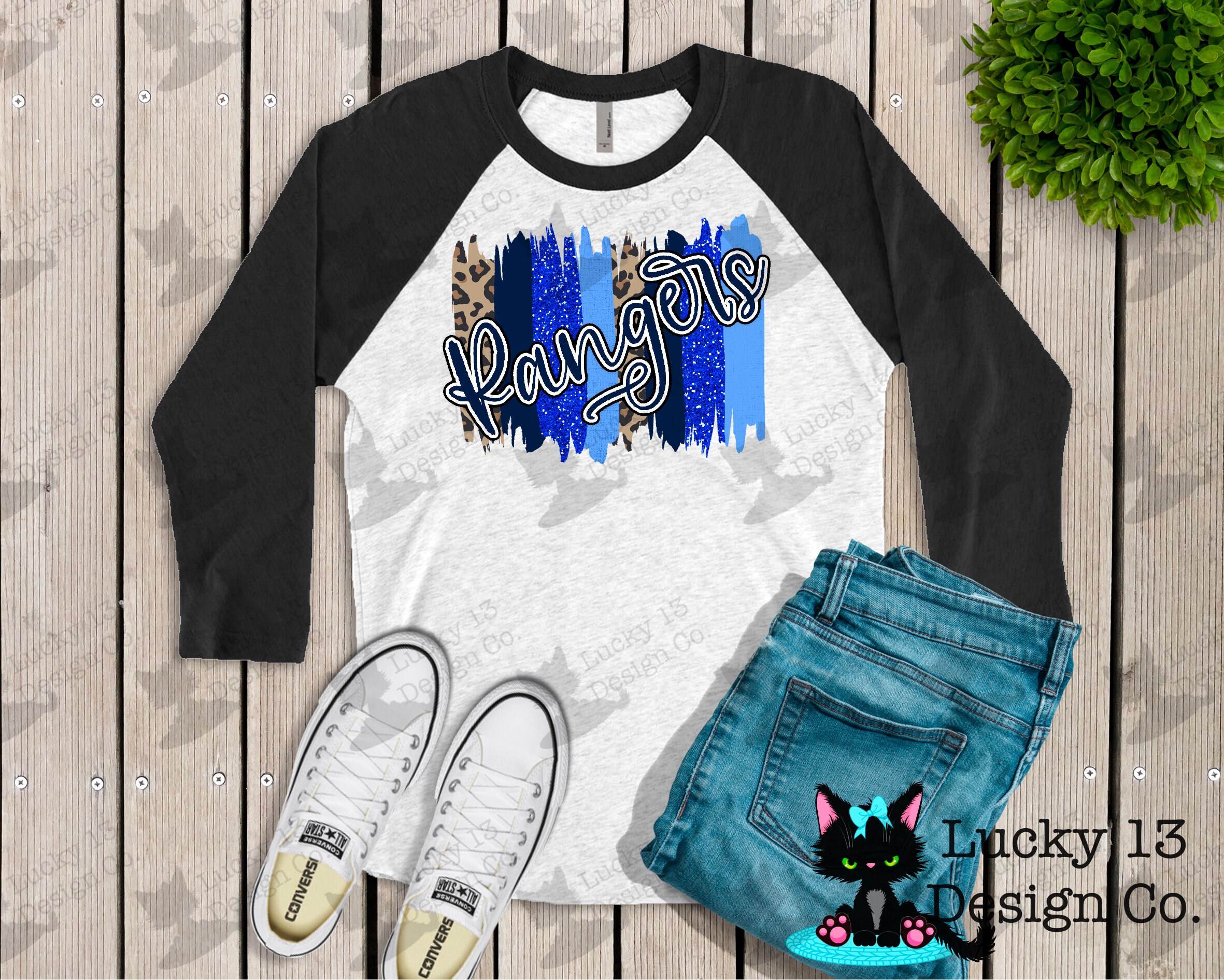 Rangers Navy \u0026 Columbia Brushstrokes 