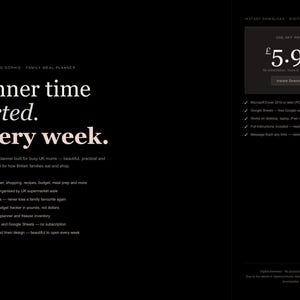 UK Family Meal Planner Spreadsheet | Weekly Budget, Recipes (Digital Download)