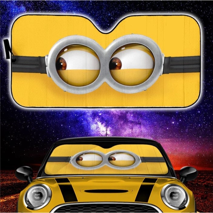 Face Minion Cute Car Sun Shades