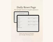 Minimal Daily Planner PDF for GoodNotes iPad | Undated Printable Daily Planner A4 A5 Letter | Simple Daily Reset Journal