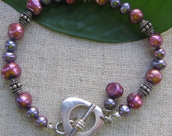 Purple and Rose Pearl Bracelet