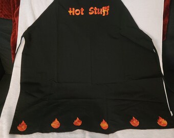 Hot stuff" apron... letters in flames