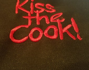 Kiss the Cook embroidered apron