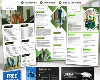 Janitorial Capability Statement Templates | Cleaning Services Bundle (Canva)