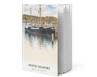 Mystic Seaport Watercolor Hardcover Journal | Mystic, CT Notebook | Travel Gift