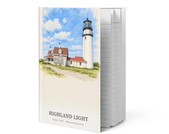Highland Light Watercolor Hardcover Journal | Cape Cod, MA Notebook | Travel Gift