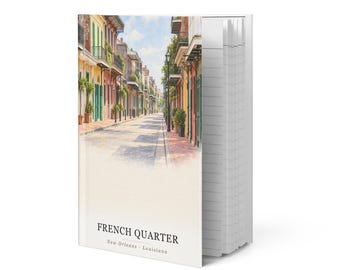 French Quarter Watercolor Hardcover Journal | New Orleans, LA Notebook | Travel Gift