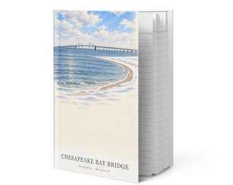 Chesapeake Bay Bridge Watercolor Hardcover Journal | Annapolis, MD Notebook | Travel Gift
