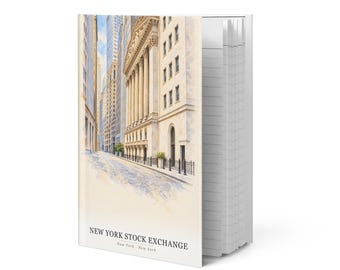New York Stock Exchange Watercolor Hardcover Journal | New York, NY Notebook | Travel Gift
