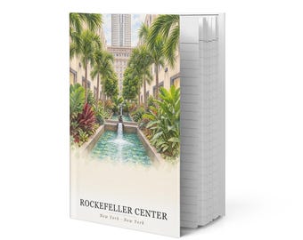 Rockefeller Center Watercolor Hardcover Journal | New York, NY Notebook | Travel Gift