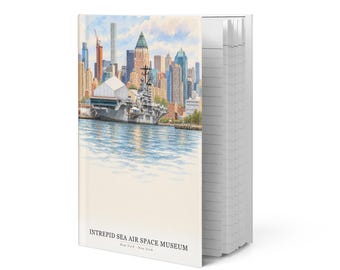 Intrepid Sea, Air & Space Museum Watercolor Hardcover Journal | New York, NY Notebook | Travel Gift