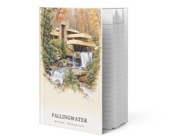 Fallingwater Watercolor Hardcover Journal | Mill Run, PA Notebook | Travel Gift
