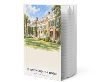 Springwood FDR Home Watercolor Hardcover Journal | Hyde Park, NY Notebook | Travel Gift