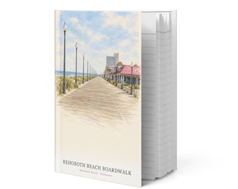 Rehoboth Beach Boardwalk Watercolor Hardcover Journal | Rehoboth Beach, DE Notebook | Travel Gift