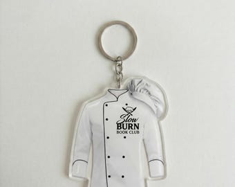 Personalized Chef Uniform Keychain, Custom Chef Name Keychain, Gift For Chef, Chef Hat, Chef Keychain
