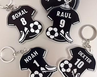 Custom Football Jersey Keychain, Personalized Sports Bag Tag, Boys Team Gift, Football Mom Keyring, Senior Night Player Backpack Charm