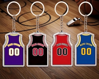 Custom Sportswear Keychain, Personalized Mini Jersey Bag Tag, Sports Uniform Gift for Athletes, Team Apparel Keyring, Custom Player Gift