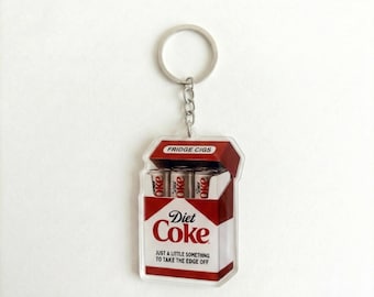 Miniature Cola Can Keychain, Classic Soda Keyring, Soda Pop Lover Gift, Y2K Beverage Backpack Charm, Cute Drink Accessory