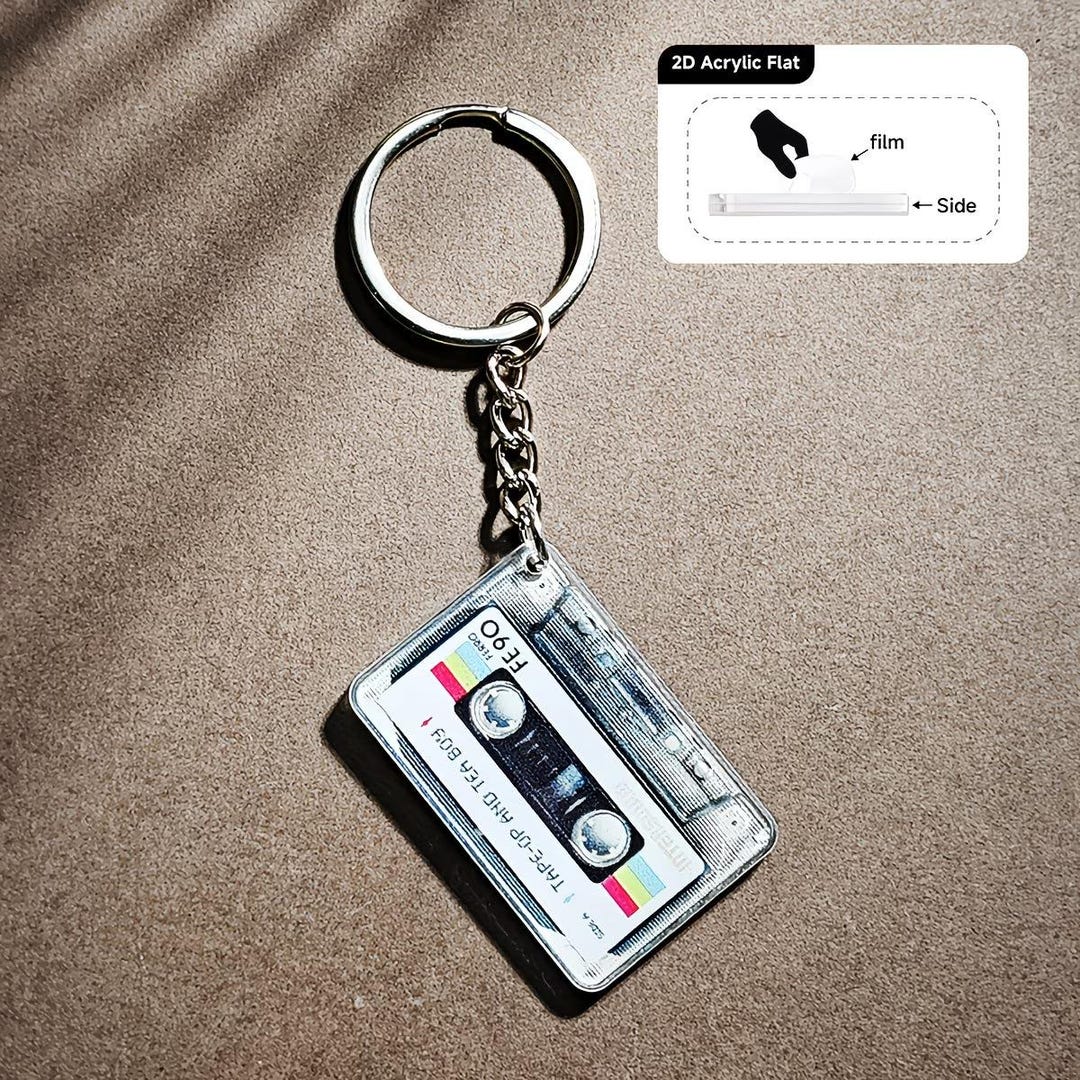 Mini Music Cassette Keychain, Retro 80s 90s Aesthetic Keyring, Vintage ...