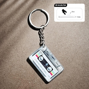 Mini Music Cassette Keychain, Retro 80s 90s Aesthetic Keyring, Vintage Mixed Tape Charm, Musician Gift, Cute Nostalgic Accessory For Keys