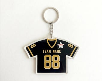 Llavero personalizado de camiseta corta, etiqueta personalizada para bolso de baile de porristas, llavero de equipo de voleibol, regalo deportivo para niñas, regalo de fin de temporada para el entrenador