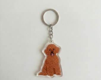 Llavero personalizado de caniche toy, llavero acrílico personalizado de mini caniche, regalo para mamás perrunas, colgante para bolso conmemorativo de mascotas, regalo para amantes de los caniches