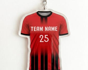 Llavero personalizado de camiseta de fútbol, etiqueta personalizada para mochila de fútbol, llavero de equipo para niños y niñas, regalo de fin de temporada para entrenador, etiqueta para mochila de mamá futbolera