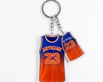 Custom Basketball Jersey Keychain, Personalized Name Number Sports Bag Tag, Boys Team Keyring, End of Season Coach Gift, Basketball Dad