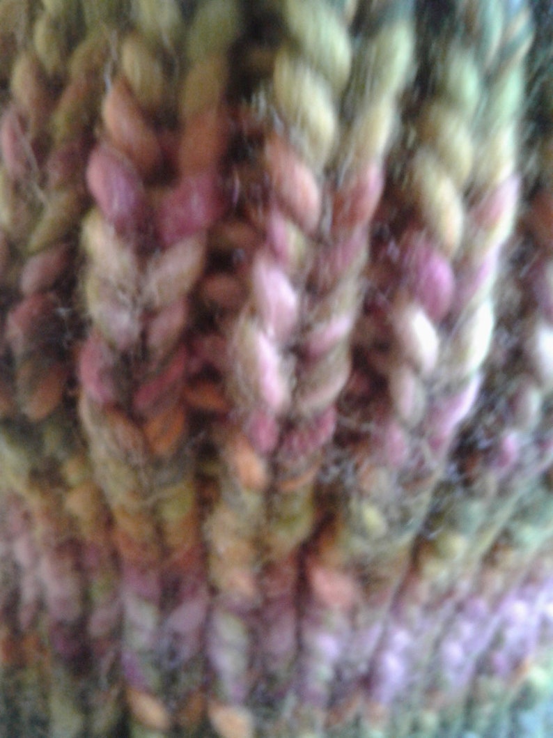 Pink and Green Ribbed Beanie