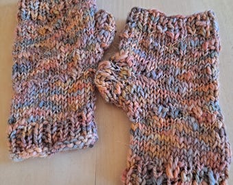 Brown Thick and Thin Arm Warmers