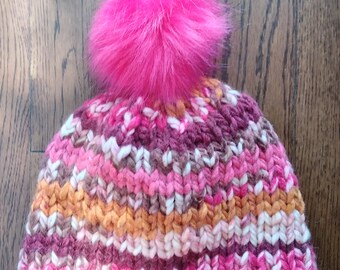 Handmade Pink Bulky Beanie