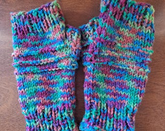 Blue,Purple,Green,Red and Orange Fingerless Gloves