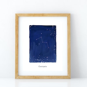 Cassiopeia constellation, printable wall art, stars, cosmos, astronomy, zodiac