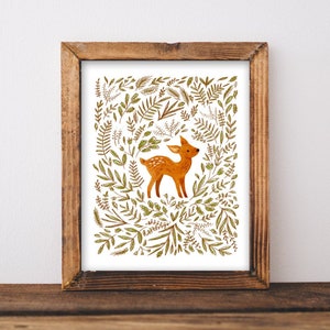 Nursery Wall Art, Roe Deer art print, Deer Printable Art, instant download