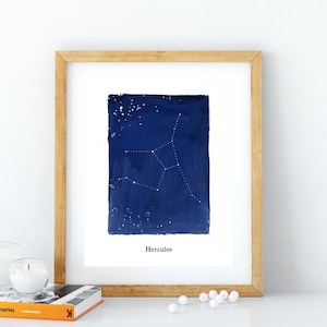Hercules constellation, printable wall art, stars, cosmos, astronomy, zodiac