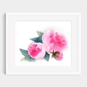 Watercolor Roses Wall Art, Peonies, Printable Art, instant download,