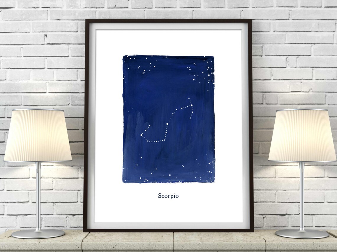 Zodiac, Scorpio Constellation, Stars, Cosmos, Printable Wall Art ...