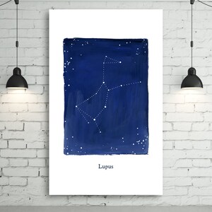 Zodiac, Lupus constellation, stars, cosmos, printable wall art, astrology