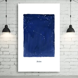 Zodiac, Aries constellation, stars, cosmos, printable wall art