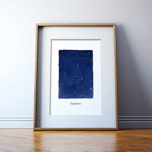 Zodiac, Capricorn constellation, printable wall art, stars, cosmos, astronomy
