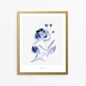 minimalistic watercolor flowers artwork, printable poster, printable wall art, alium, minimalistic wall art, Peonies, Paeonia