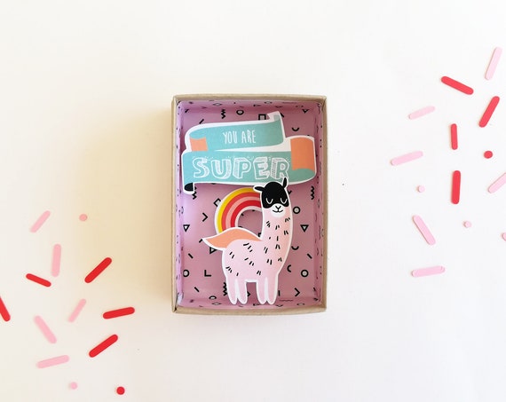 Father's Day You are super message box / matchbox / miniature paper diorama / Decorative Matchbox / Message Love / Papa's Day