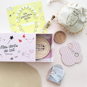Boîte dents de lait, kit fée des dents enfants, boîte petite souris, cadeau jeunes parents